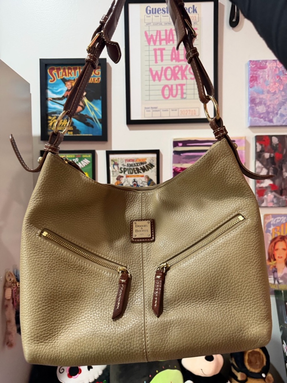 Vintage Dooney & Bourke Pebble Leather Hobo Mary bag